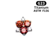 Pendientes de Flor de Tres Pétalos de Aleación de Titanio F-136 Titanio G23 Rosca Interna Pendientes de Circonita Super Brillantes Labret Joyería para Piercings Joya para la Cabeza