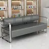 Sofá Sencillo Sofá de Recepción Asientos Sillas de Espera para Barbería Sofá de Hierro Forjado Área de Descanso Banco Largo Sofá de Espera