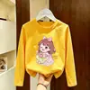 Camiseta Base de Manga Larga de Dibujos Animados para Niñas, Nueva Moda Primavera y Otoño 2026, Camiseta de Cuello Redondo para Niños Mayores, Camiseta Base de Algodón Puro