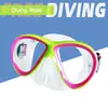 Novos óculos de mergulho de silicone para crianças com proteção nasal de vidro temperado, máscara à prova d'água, equipamento de snorkeling, óculos para mergulho livre e natação