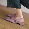 Primavera e verão 2025 novo primeira camada couro bovino baotou salto grosso 2,5cm sapatos frescos sapatos femininos delicados para um ano plus size