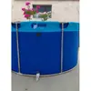 Tanque de Peixe Redondo em Lona com Estrutura de Aço Inoxidável Montável Estacionamento de Água para Aquicultura ao Ar Livre