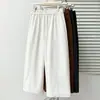 Pantalones rectos adelgazantes para talla grande de 100 kg, nuevo estilo de otoño, diseño simple, cintura elástica, pantalones tipo globo, pantalones de pierna ancha 0865