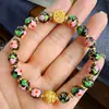 Pulsera de cloisonné gris fragante de Pekín, pulsera de esmalte cloisonné, pulsera bulliciosa de esmalte de color para pareja, novias, flores, regalo para hombres y mujeres