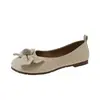 Zapatos Planos Nuevos para Mujer Primavera y Otoño 2026, Tallas Grandes 41-43, Zapatos Slip-On Mary Jane con Lazo y Pedrería