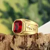 Joyería para Exportación al por Mayor: Anillo de Acero de Titanio con Dragón de Piedras Preciosas Vintage, Anillo para Hombre con Incrustaciones de Diamantes de Exportación