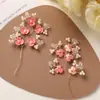 Flor de Seda Retorcida Pétalo Acrílico Flor de Cristal Perla Ramas DIY Estilo Chino Hanfu Flor para el Cabello Accesorios para el Cabello