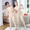 Ropa interior térmica para niños con cuello medio Ropa y pantalones de otoño para niños talla pequeña y mediana Juego base para el hogar para niños con lijado de doble cara
