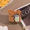 Fofo Desenho Urso de Chá de Leite Série Pelúcia Boneca Pingente Bolsa de Estudante Roupas Pingente Presente Chaveiro