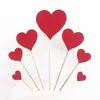 Decoración creativa para pastel bandera de amor palillo de dientes tarjeta enchufe brillante tarjeta para pastel de cumpleaños 7 juegos