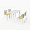 Mesas y Sillas para Cafetería de Estudiantes Escolares, Comedor para Personal de Fábrica de Empresa Comercial, Tienda de Postres y Té de Leche, Juego de Mesa y Sillas de Comedor de Pizarra