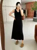 Vestido largo de punto en capas para mujer talla grande con camisola interior, vestido tipo tank suelto otoño 2026 para mujeres con curvas