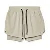 Pantalones cortos de running para hombre, doble capa, estilo dos piezas falsas, deportivos, fitness, transpirables, entrenamiento de baloncesto, pantalones de jogging americanos