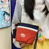 Bolso bandolera bordado de bloques de color estilo japonés, lleno de energía, inspirado en lo vintage, perfecto para estudiantes, vacaciones, compras y salidas casuales