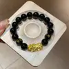 Pulseira de Contas de Obsidiana Feminina Moda Nacional Personalidade Versátil Pulseira Nova Chinesa Nicho Alta Qualidade Pulseira Atacado