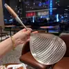 Espumadera para fideos de acero inoxidable, espumadera para dumplings, espumadera para aceite, colador, espumadera de cocina engrosada y ampliada, colador para el hogar