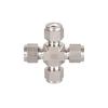Marca Roke Best-Seller Transfronterizo Acero Inoxidable Ss316 Tubería Métrica 2-50mm Conector de Cuatro Vías con Doble Virola