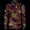 Cardigan de lapela de manga comprida masculino direto da fábrica AliExpress transfronteiriço moda masculina corrente dourada camisa longa com estampa 3D