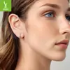 Ganchos de Orelha Acolchoados Geométricos Simples Novos Yinziyun para Mulheres Brilhantes de Alta Qualidade Brincos Acolchoados de Prata Esterlina S925 Brincos