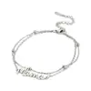 Pulsera Delgada de Doble Capa con Letra 'Mama' Estilo Europeo y Americano Acero de Titanio No se Desvanece Regalo de Vacaciones para Mamá Accesorio de Pulsera Versátil