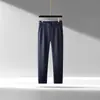 Calça social profissional anti-rugas, estilo primavera e outono, nova calça casual masculina de corte reto solto com elasticidade em quatro direções