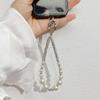 Cadena para Teléfono Móvil con Borla y Diamantes Brillantes, Cadena Colgante de Perlas de Pedrería Lujosa y Exquisita, Elegante Cadena de Muñeca con Perlas de Cristal, Lujo Accesible y Alta