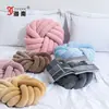 Almofada Redonda Almofada de Encosto de Sofá Corda Trançada em Três Fios Flor Trançada Almofada de Assento Tecida à Mão Torcida Estilo Nórdico Ins Almofada Decorativa