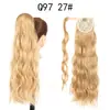 Extensiones de Cabello de Moda Europeas y Americanas, Pelucas de Cola de Caballo con Cinta Mágica, Pelucas de Fibra Sintética para Mujer con Cabello Rizado de Ola Grande, Venta al por Mayor para Exportación