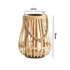 Lanterna de Bambu Portátil Feita Sob Medida Transfronteiriça Suporte para Velas Design de Layout de Cena de Casamento Enfeites Decorativos Lanterna de Rattan
