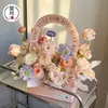 Set de 4 Piezas para el Día del Maestro de Cajas de Flores Sencillas Huecas de Mano, Bolsas de Papel Plegables Estilo Inglés para Arreglos Florales, Materiales Florales para DIY