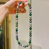 Collar de Perlas de Cristal Artificial de Color Morandi Fuerte Ligero de Alta Calidad de 10 mm