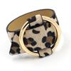 Moda europea y coreana nuevo brazalete simple versátil anillo de aleación brazalete tendencia pelo de caballo estampado de leopardo joyería de mano para mujer