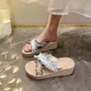 Pantuflas de Cuña con Suela Gruesa, Chanclas de Playa para la Costa, Nuevo Estilo Verano 2025, Sandalias Casuales de Moda y Versátiles para que las Mujeres Usen Afuera