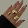 Joyería Transfronteriza Europea y Americana Tendencia de Moda Diseño Geométrico Anillo Curvado Anillo Brillante Anillo Abierto Exagerado