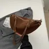Bolsa de camurça super popular para outono e inverno, bolsa feminina 2024, nova bolsa transversal, bolsa de ombro, axila, bolinho de massa