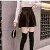 Pantalones Cortos de Terciopelo Negro Dorado para Mujer 2026 Nueva Ropa de Abrigo Otoño/Invierno con Botas de Cintura Alta de Corte A Pierna Ancha Bootcut