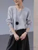 Suéter Tejido de Lana y Cachemir Blanco Zhengqite Clothing para Mujer, Nuevo Estilo Otoño e Invierno 2026, Suéter Holgado