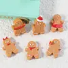 Novo Homem de Gengibre Fofo de Natal Micro Paisagem Cena de Neve Pequenos Enfeites DIY Enfeites de Desenho Animado Pequenos Acessórios de Resina