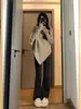 Suéter de Punto de Cachemira de Diseñador Irregular de Cuello Alto con Mangas Murciélago para Mujer Otoño Invierno Suéter Holgado de Longitud Media Ropa de Punto con Cuello