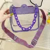 Bolsa Transparente com Corrente da Moda Estilosa Bolsa Feminina 2025 Popular Nova Tendência Portátil Bolsa de Ombro em PVC Bolsa de Menina