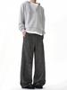 Pantalones de Kendo Grises Texturizados con Tela de Lino Irregular Estilo Old Qian Pantalones Casuales Pantalones Rectos para Hombre Pantalones de Moda Versátiles