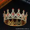 Corona de Novia Europea y Americana Diadema Colorida de Pedrería Transfronteriza Corona de Plástico Barroca Accesorios para Vestido de Boda Accesorios para el Cabello