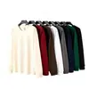 Camiseta de algodón de peso pesado tejida a máquina 230g de manga larga, top casual de algodón 100% con cordón, camiseta de manga larga para hombre, ropa para hombre