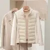 La Ropa de Yoga es Adelgazante, No Voluminosa, Ligera y Elegante, Ropa de Algodón Empalmado para Mujer, Forro Interior Ajustado, Cuello Alto, Chaquetas Deportivas de Otoño e Invierno
