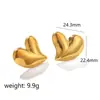 Brincos de Aço Inoxidável Série Amor Dupla da Cidade Moda Versátil High-End Ouro 18K Aço Titânio Não Desbota