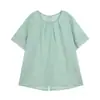 ALINDM Blusa Babydoll Feminina Plus Size Estilo Francês Verão 100kg Solta Gola Redonda Manga Curta Camisa