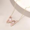 Collar de mariposa de cristal de ensueño de súper hada de estilo coreano, personalizado, moderno, ligero, de lujo, diseño de nicho, cadena de clavícula con sentido