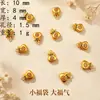 Accesorios de joyería de aleación que conservan el color método antiguo oro de arena dos vidas felices buena suerte cuentas espaciadoras cuerda de tejido DIY cadena de ensartar cuentas accesorios pequeños hechos a mano