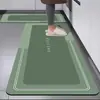 Alfombrilla de Piso para Cocina Fácil de Limpiar Transfronteriza Amazon Tira Larga Absorbente de Agua Secado Rápido Antideslizante Almohadilla para Pies Alfombrilla de Piso de Diatomeas para el Hogar