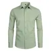 Nueva Camisa de Negocios Transfronteriza Ajustada de Manga Larga Color Sólido Algodón Bolsillo Casual Talla Grande Camisa para Hombre Camisa para Hombre